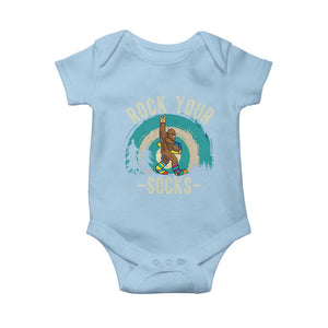Funny Down Syndrome Awareness Bigfoot Baby Onesie Rock Your Socks TS11 Light Blue Print Your Wear