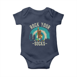 Funny Down Syndrome Awareness Bigfoot Baby Onesie Rock Your Socks TS11 Navy Print Your Wear