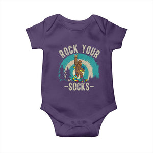 Funny Down Syndrome Awareness Bigfoot Baby Onesie Rock Your Socks TS11 Purple Print Your Wear