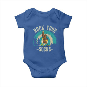 Funny Down Syndrome Awareness Bigfoot Baby Onesie Rock Your Socks TS11 Royal Blue Print Your Wear