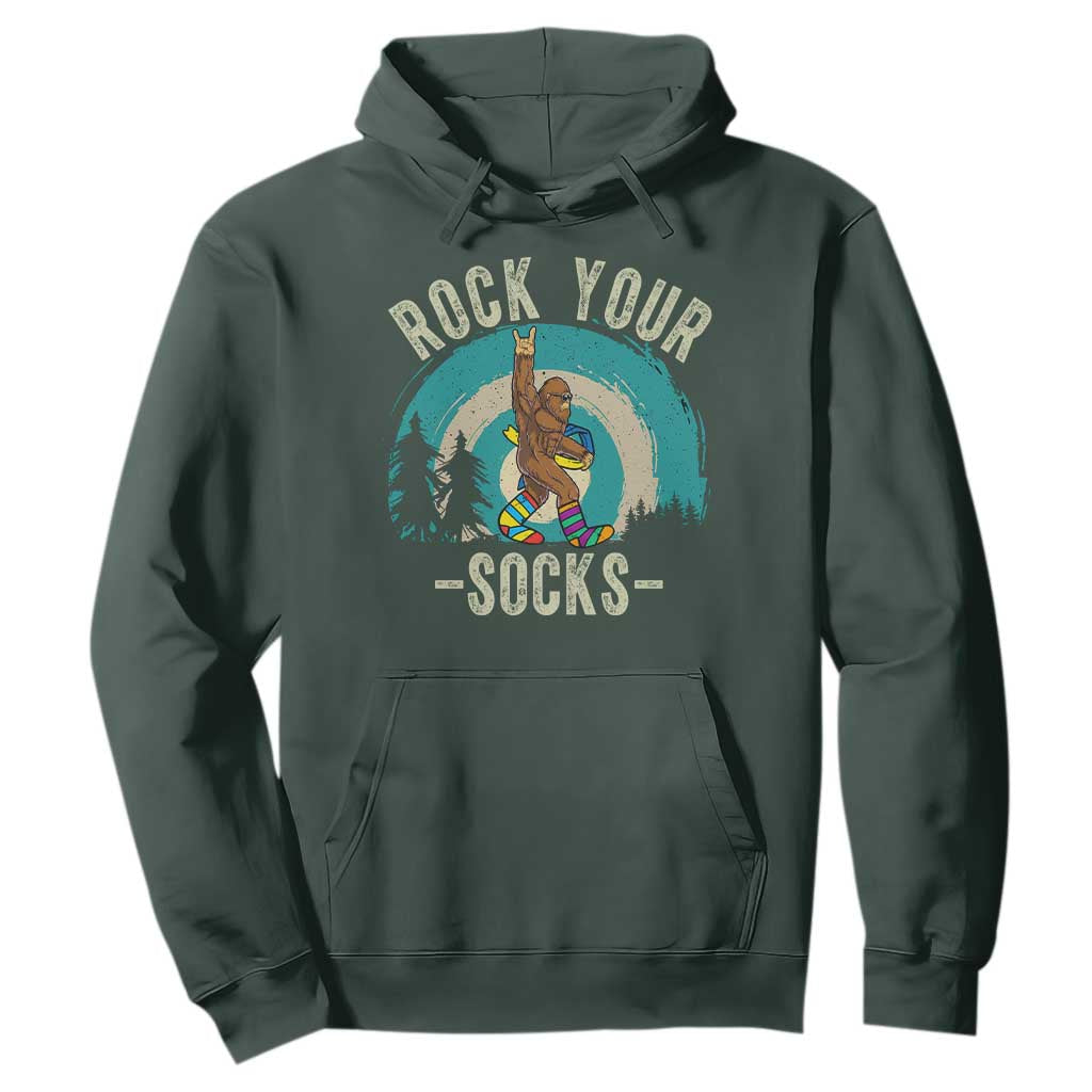 Funny Down Syndrome Awareness Bigfoot Hoodie Rock Your Socks TS11 Dark Forest Green Print Your Wear