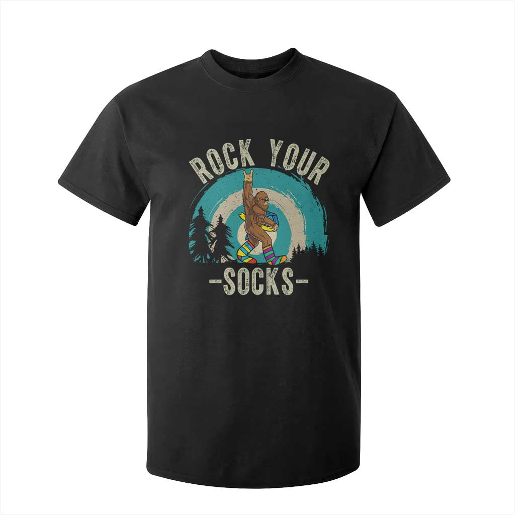 Funny Down Syndrome Awareness Bigfoot T Shirt For Kid Rock Your Socks TS11 Black Print Your Wear