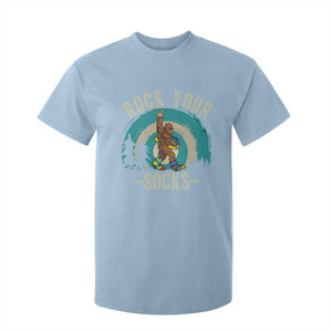 Funny Down Syndrome Awareness Bigfoot T Shirt For Kid Rock Your Socks TS11 Light Blue Print Your Wear