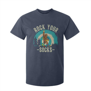 Funny Down Syndrome Awareness Bigfoot T Shirt For Kid Rock Your Socks TS11 Navy Print Your Wear