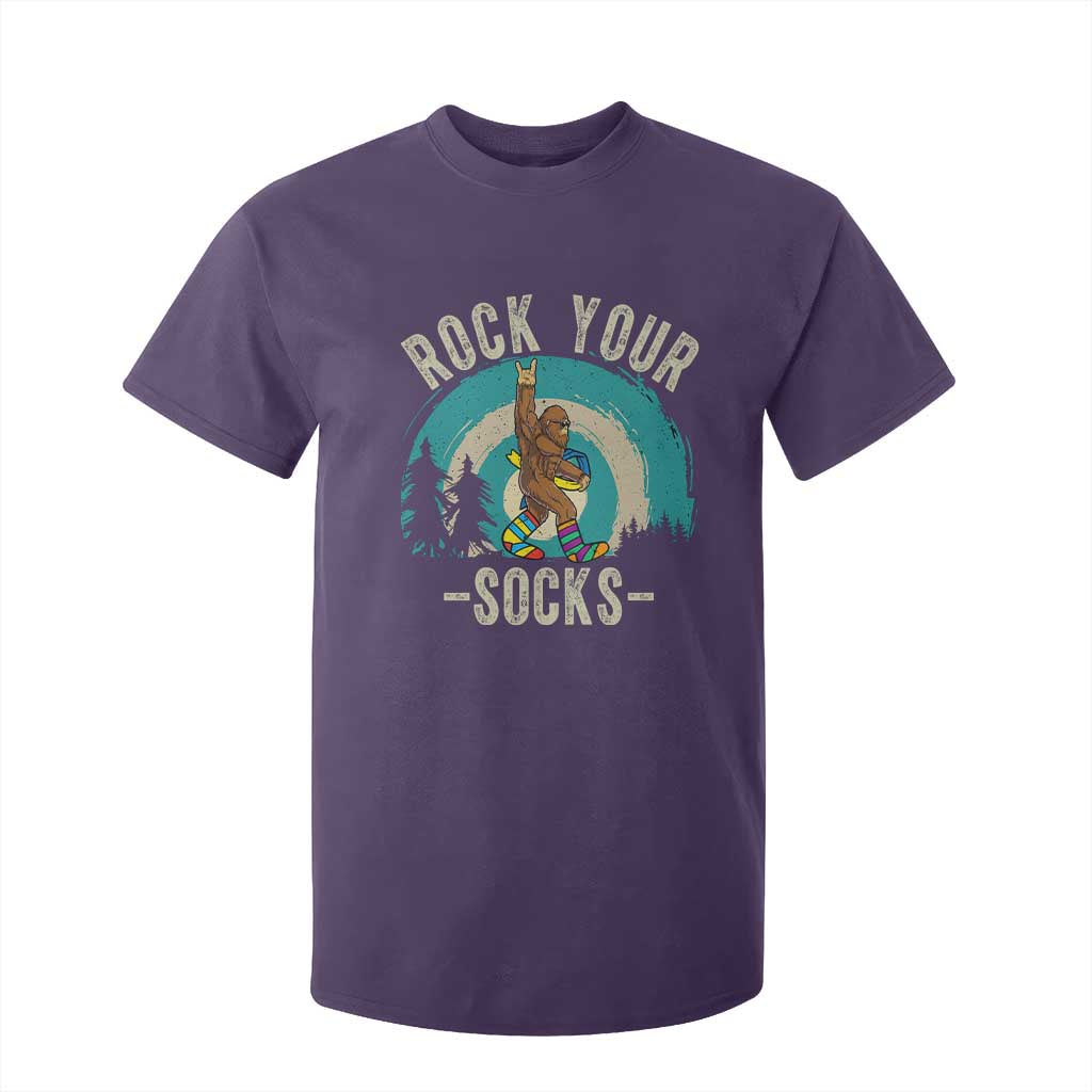 Funny Down Syndrome Awareness Bigfoot T Shirt For Kid Rock Your Socks TS11 Purple Print Your Wear