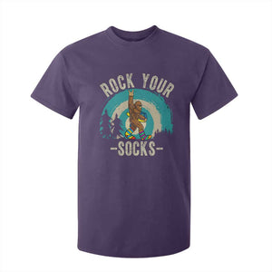 Funny Down Syndrome Awareness Bigfoot T Shirt For Kid Rock Your Socks TS11 Purple Print Your Wear