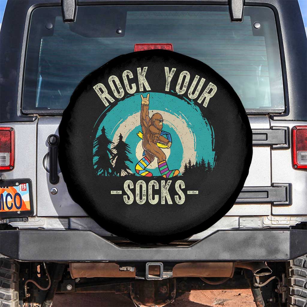 Funny Down Syndrome Awareness Bigfoot Spare Tire Cover Rock Your Socks TS11 No hole Black Print Your Wear