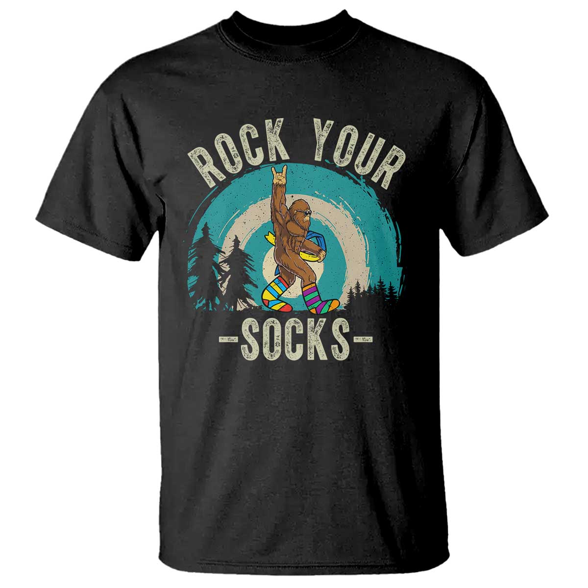 Funny Down Syndrome Awareness Bigfoot T Shirt Rock Your Socks TS11 Black Print Your Wear
