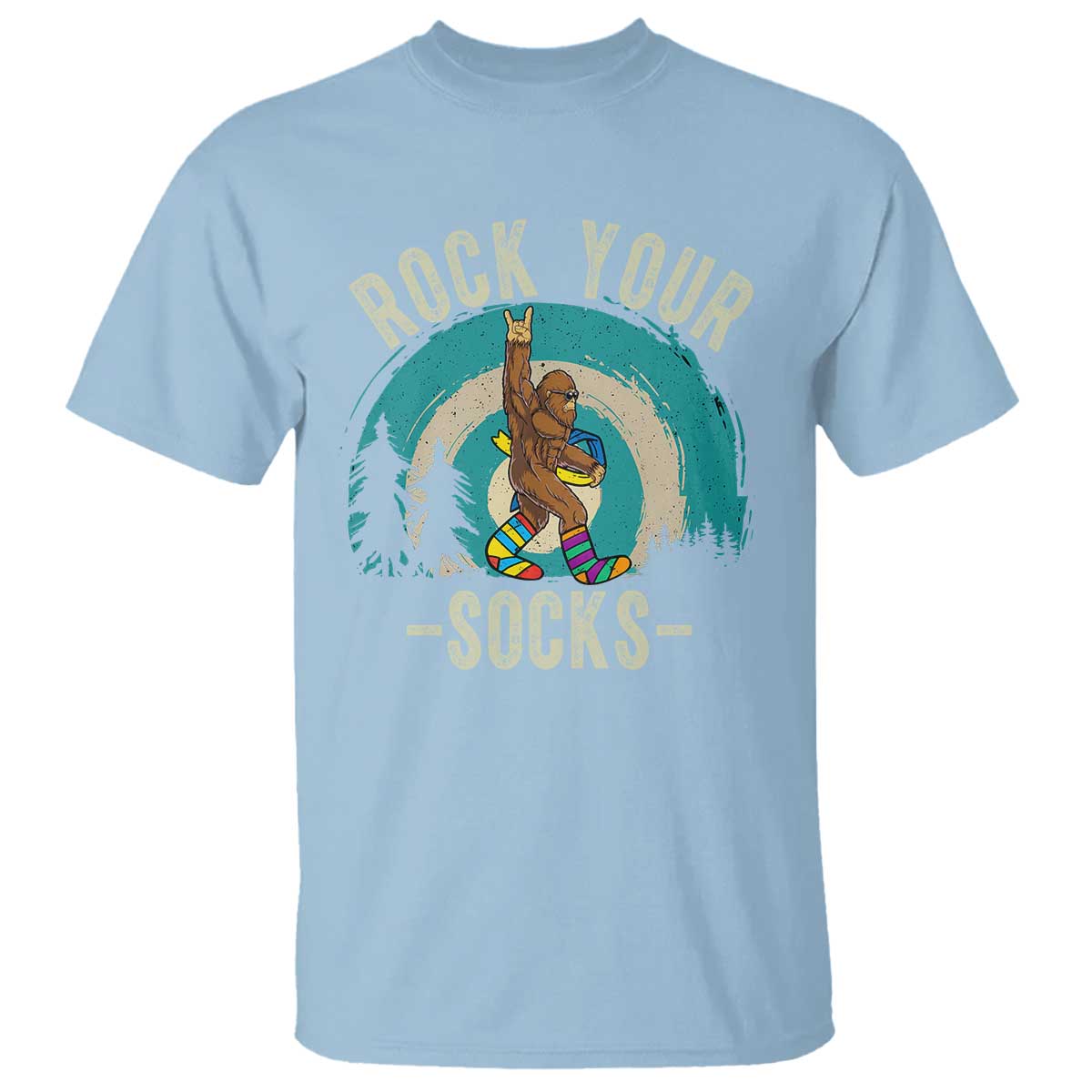 Funny Down Syndrome Awareness Bigfoot T Shirt Rock Your Socks TS11 Light Blue Print Your Wear
