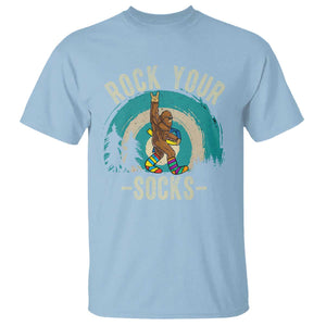 Funny Down Syndrome Awareness Bigfoot T Shirt Rock Your Socks TS11 Light Blue Print Your Wear