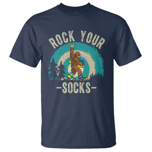 Funny Down Syndrome Awareness Bigfoot T Shirt Rock Your Socks TS11 Navy Print Your Wear