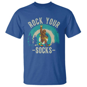 Funny Down Syndrome Awareness Bigfoot T Shirt Rock Your Socks TS11 Royal Blue Print Your Wear