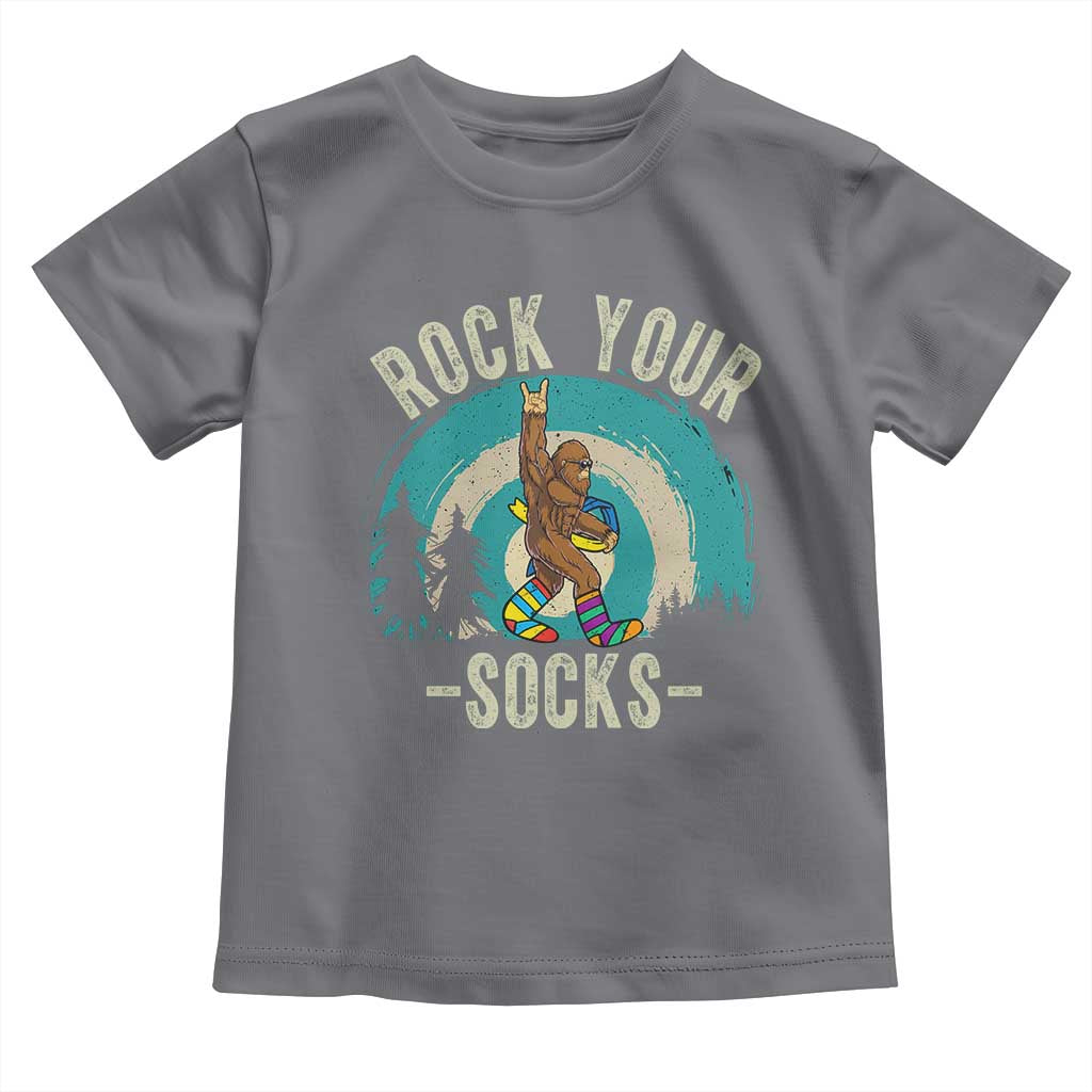 Funny Down Syndrome Awareness Bigfoot Toddler T Shirt Rock Your Socks TS11 Charcoal Print Your Wear
