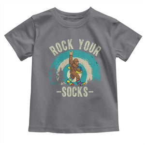Funny Down Syndrome Awareness Bigfoot Toddler T Shirt Rock Your Socks TS11 Charcoal Print Your Wear