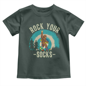 Funny Down Syndrome Awareness Bigfoot Toddler T Shirt Rock Your Socks TS11 Dark Forest Green Print Your Wear