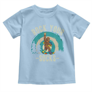 Funny Down Syndrome Awareness Bigfoot Toddler T Shirt Rock Your Socks TS11 Light Blue Print Your Wear