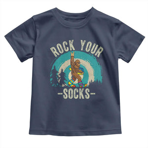 Funny Down Syndrome Awareness Bigfoot Toddler T Shirt Rock Your Socks TS11 Navy Print Your Wear