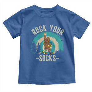 Funny Down Syndrome Awareness Bigfoot Toddler T Shirt Rock Your Socks TS11 Royal Blue Print Your Wear