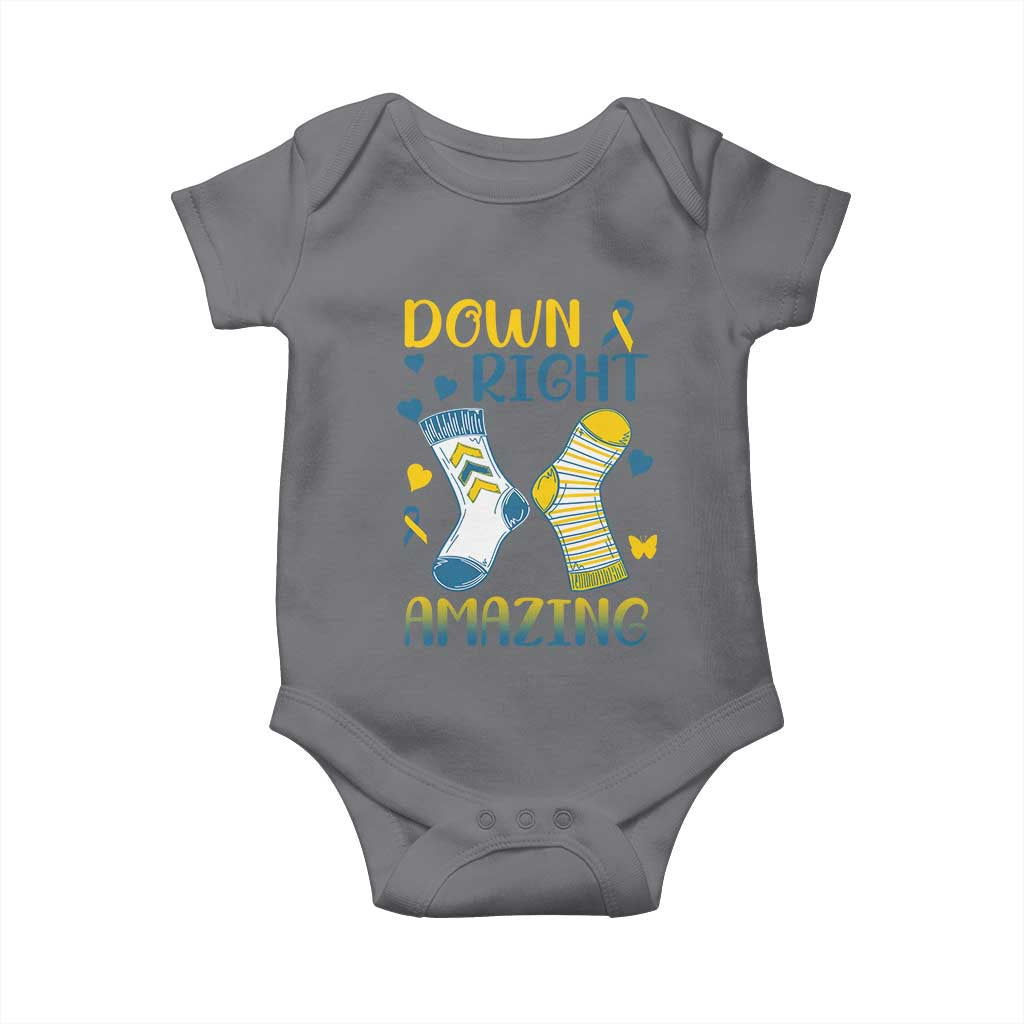 Down Right Amazing Baby Onesie Down Syndrome Awareness Socks Ribbon TS11 Charcoal Print Your Wear