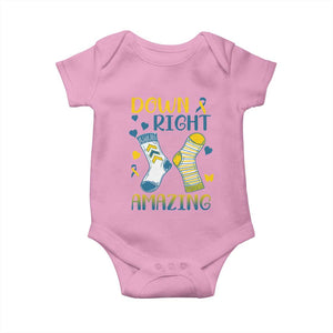 Down Right Amazing Baby Onesie Down Syndrome Awareness Socks Ribbon TS11 Light Pink Print Your Wear