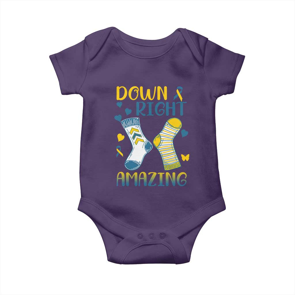 Down Right Amazing Baby Onesie Down Syndrome Awareness Socks Ribbon TS11 Purple Print Your Wear