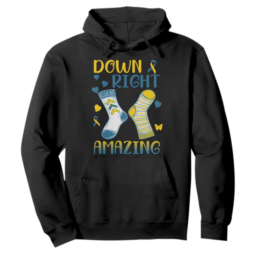 Down Right Amazing Hoodie Down Syndrome Awareness Socks Ribbon TS11 Black Print Your Wear