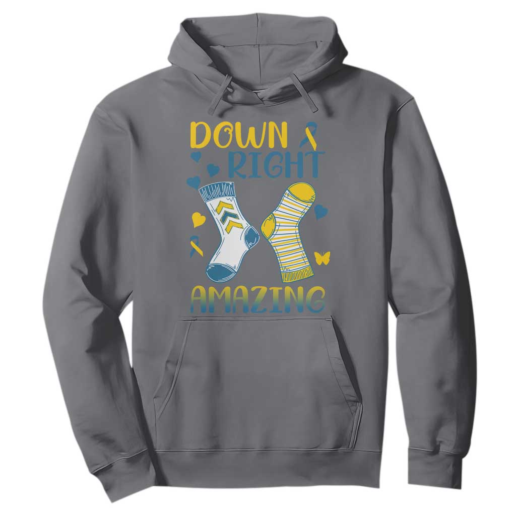 Down Right Amazing Hoodie Down Syndrome Awareness Socks Ribbon TS11 Charcoal Print Your Wear