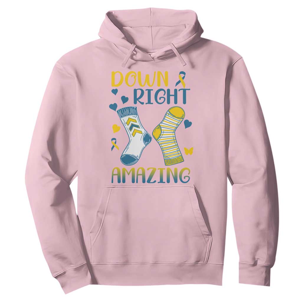 Down Right Amazing Hoodie Down Syndrome Awareness Socks Ribbon TS11 Light Pink Print Your Wear