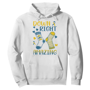 Down Right Amazing Hoodie Down Syndrome Awareness Socks Ribbon TS11 White Print Your Wear