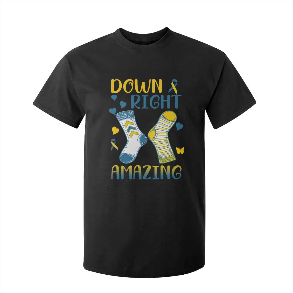 Down Right Amazing T Shirt For Kid Down Syndrome Awareness Socks Ribbon TS11 Black Print Your Wear