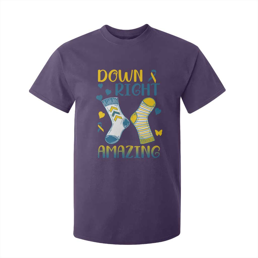 Down Right Amazing T Shirt For Kid Down Syndrome Awareness Socks Ribbon TS11 Purple Print Your Wear