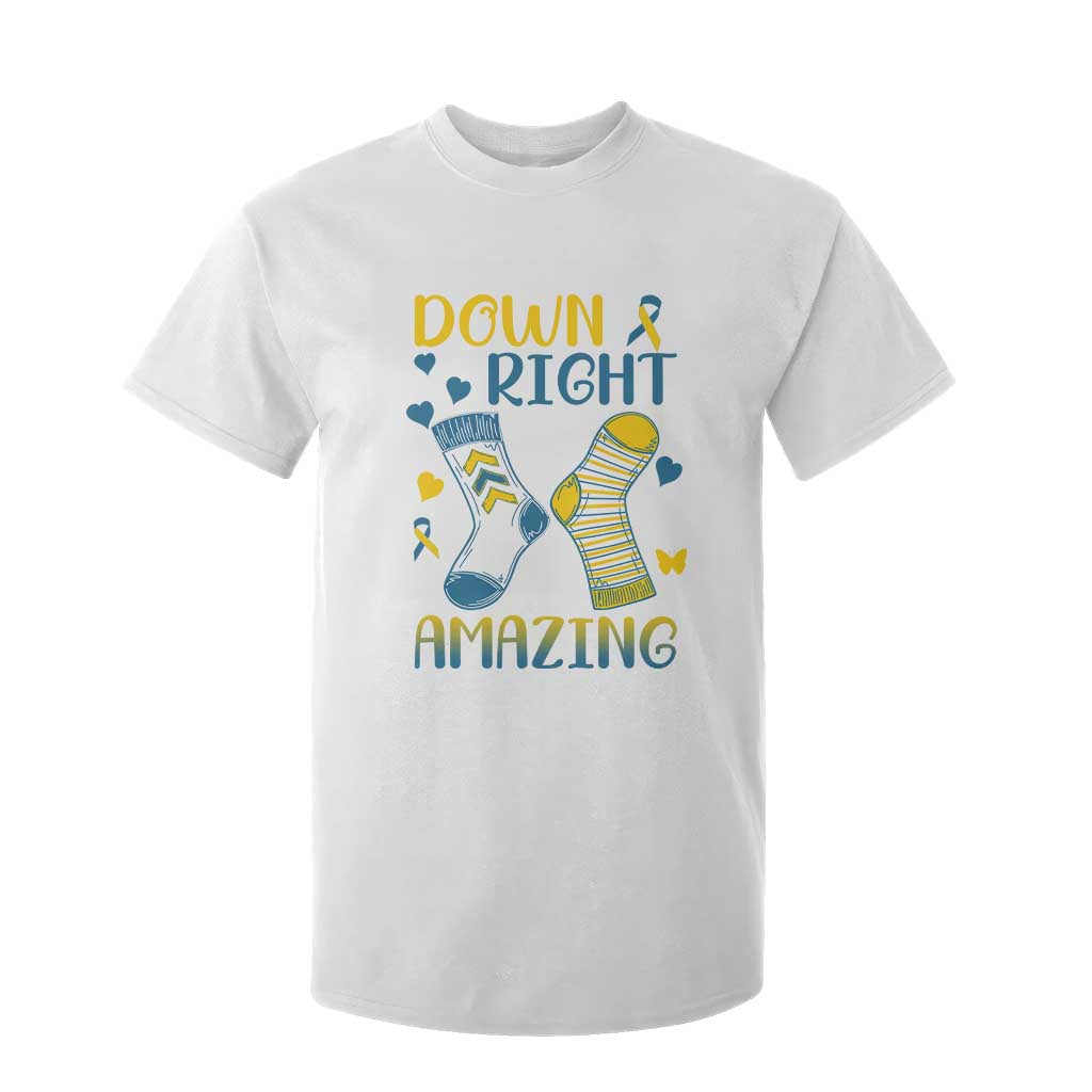 Down Right Amazing T Shirt For Kid Down Syndrome Awareness Socks Ribbon TS11 White Print Your Wear