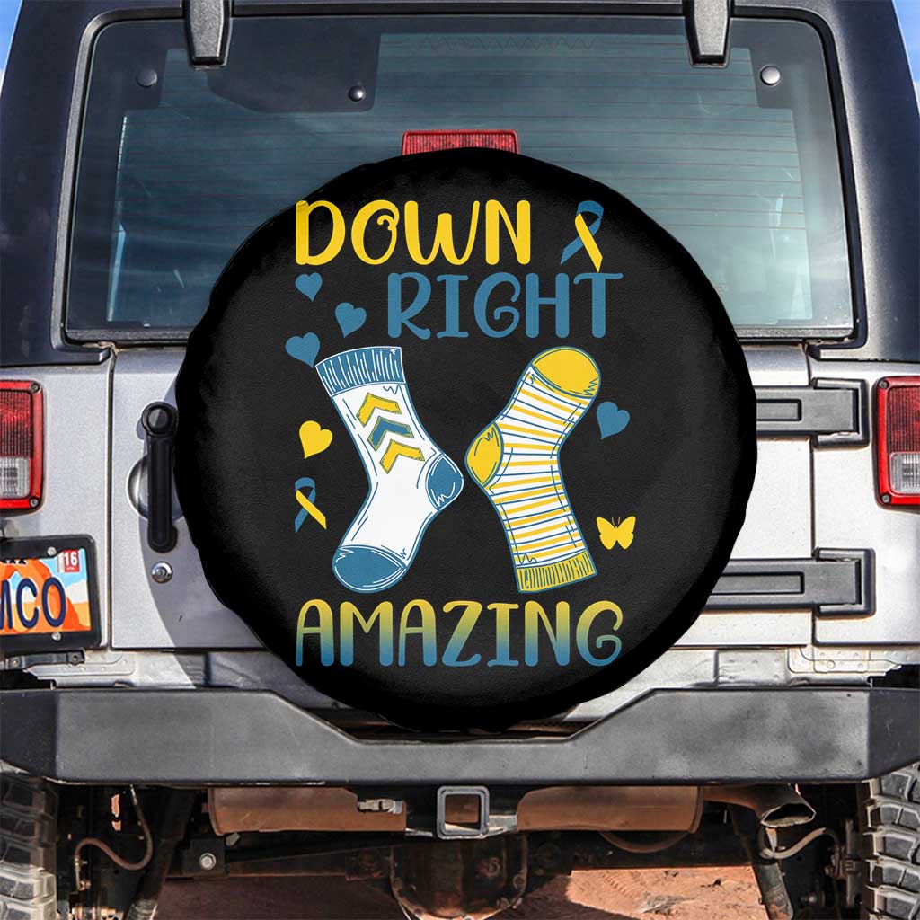 Down Right Amazing Spare Tire Cover Down Syndrome Awareness Socks Ribbon TS11 No hole Black Print Your Wear