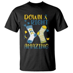 Down Right Amazing T Shirt Down Syndrome Awareness Socks Ribbon TS11 Black Print Your Wear