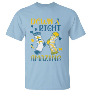 Down Right Amazing T Shirt Down Syndrome Awareness Socks Ribbon TS11 Light Blue Print Your Wear