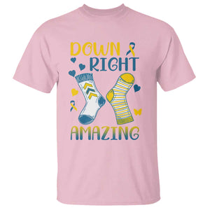 Down Right Amazing T Shirt Down Syndrome Awareness Socks Ribbon TS11 Light Pink Print Your Wear
