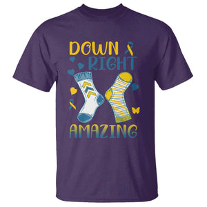 Down Right Amazing T Shirt Down Syndrome Awareness Socks Ribbon TS11 Purple Print Your Wear