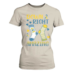 Down Right Amazing T Shirt For Women Down Syndrome Awareness Socks Ribbon TS11 Sand Print Your Wear