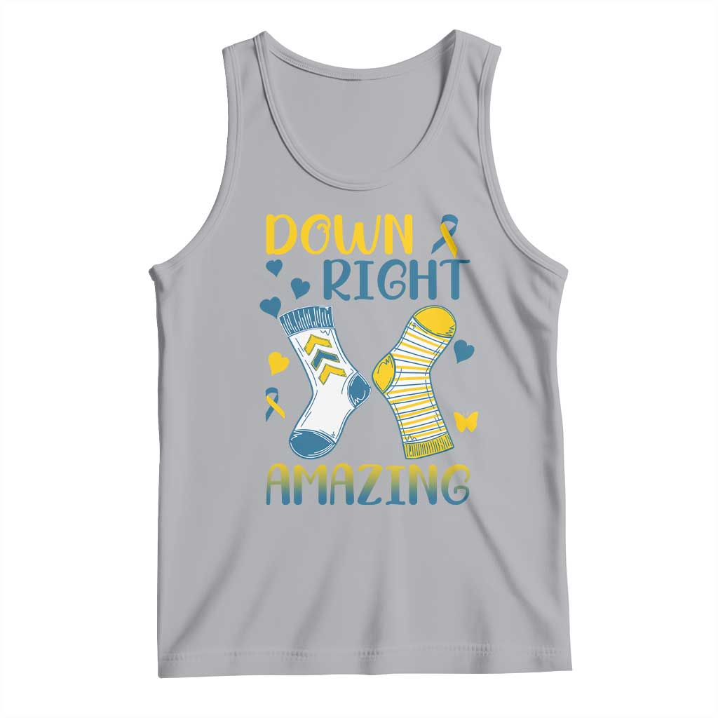 Down Right Amazing Tank Top Down Syndrome Awareness Socks Ribbon TS11 Athletic Heather Print Your Wear