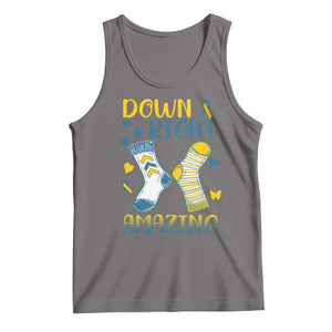 Down Right Amazing Tank Top Down Syndrome Awareness Socks Ribbon TS11 Deep Heather Print Your Wear