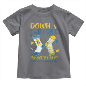 Down Right Amazing Toddler T Shirt Down Syndrome Awareness Socks Ribbon TS11 Charcoal Print Your Wear