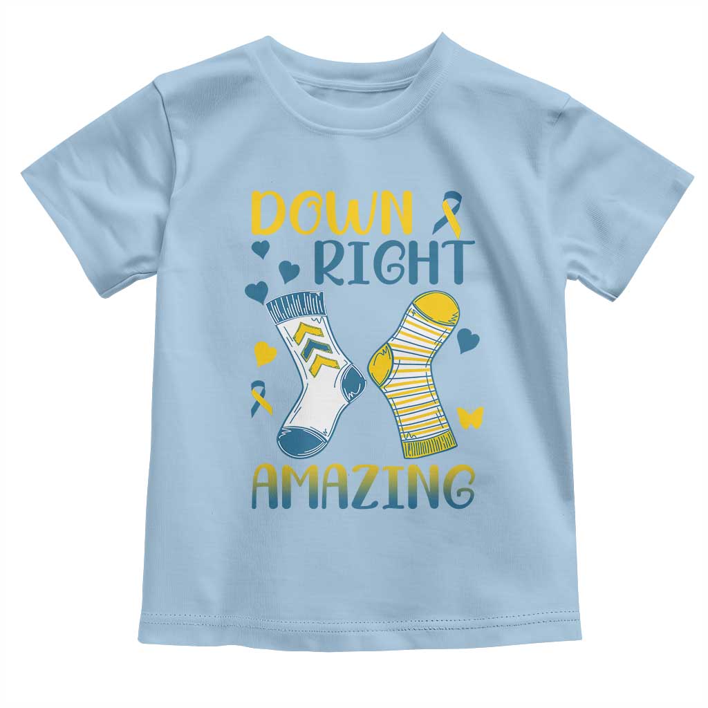 Down Right Amazing Toddler T Shirt Down Syndrome Awareness Socks Ribbon TS11 Light Blue Print Your Wear