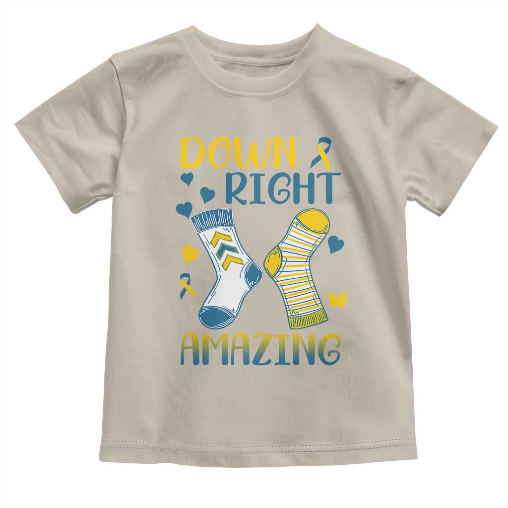 Down Right Amazing Toddler T Shirt Down Syndrome Awareness Socks Ribbon TS11 Sand Print Your Wear