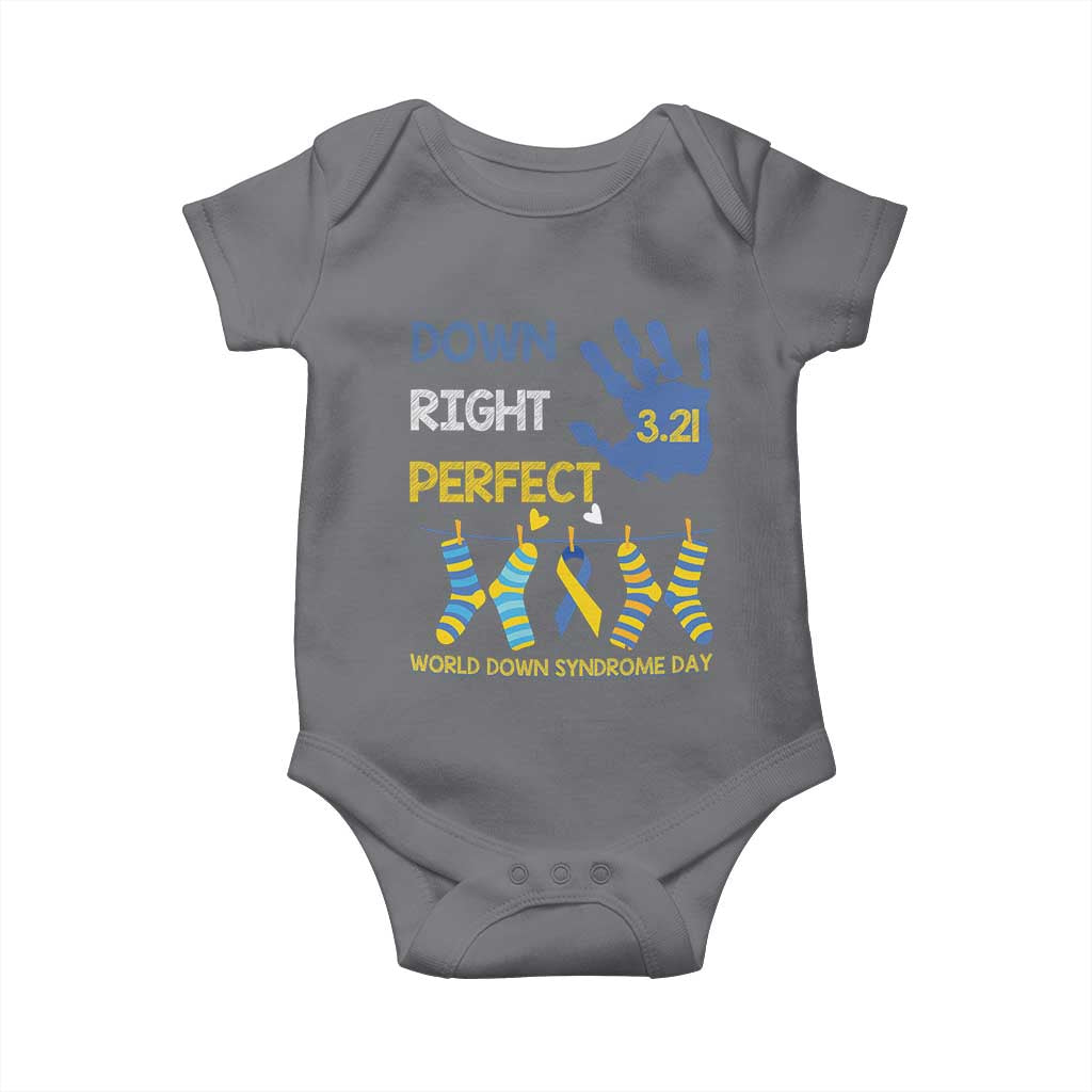 Down Right Perfect Baby Onesie March 21 World Down Syndrome Day Socks TS11 Charcoal Print Your Wear