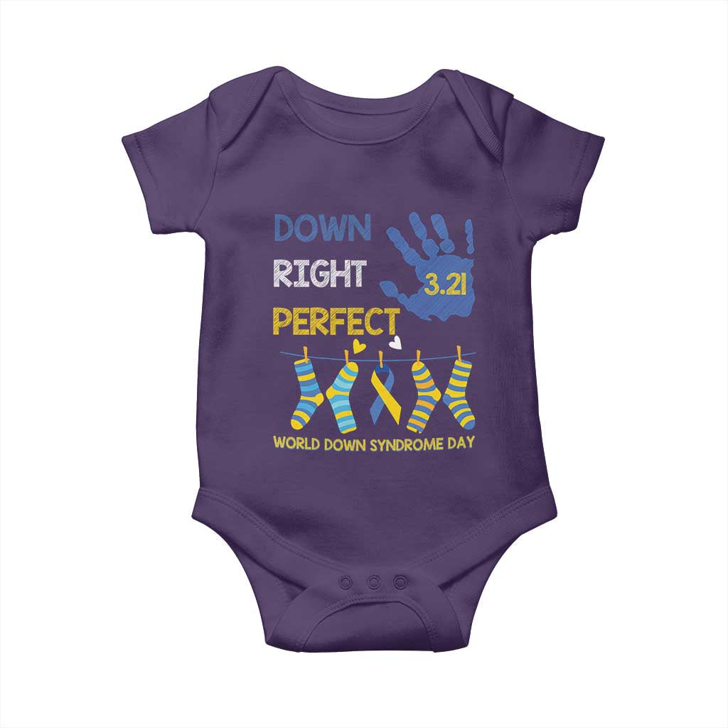 Down Right Perfect Baby Onesie March 21 World Down Syndrome Day Socks TS11 Purple Print Your Wear