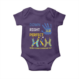 Down Right Perfect Baby Onesie March 21 World Down Syndrome Day Socks TS11 Purple Print Your Wear