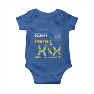 Down Right Perfect Baby Onesie March 21 World Down Syndrome Day Socks TS11 Royal Blue Print Your Wear
