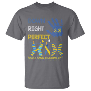 Down Right Perfect T Shirt March 21 World Down Syndrome Day Socks TS11 Charcoal Print Your Wear