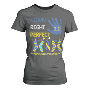 Down Right Perfect T Shirt For Women March 21 World Down Syndrome Day Socks TS11 Dark Heather Print Your Wear