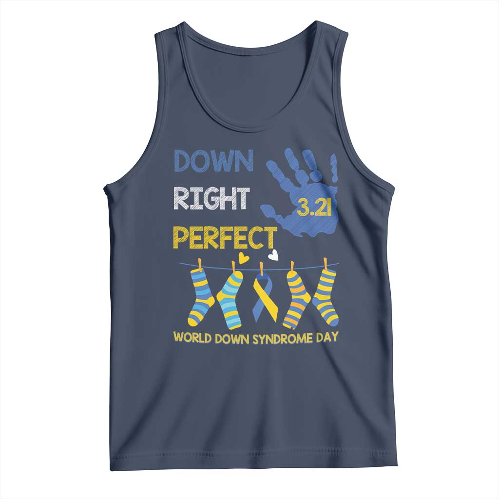 Down Right Perfect Tank Top March 21 World Down Syndrome Day Socks TS11 Navy Print Your Wear